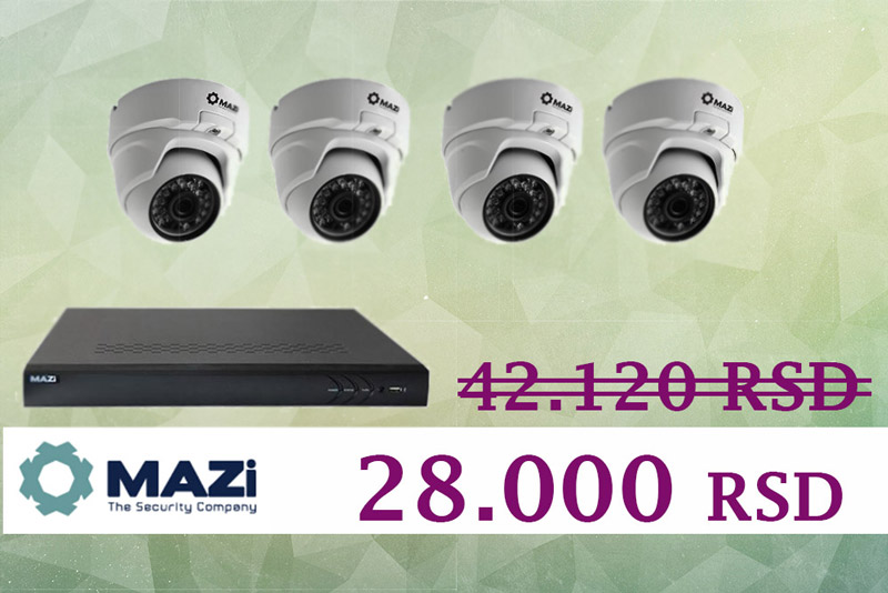 HD TVI TRIBRID DVR MAZi HTVR-0410LT sa 4x TVN-21SMIR – FullHD!